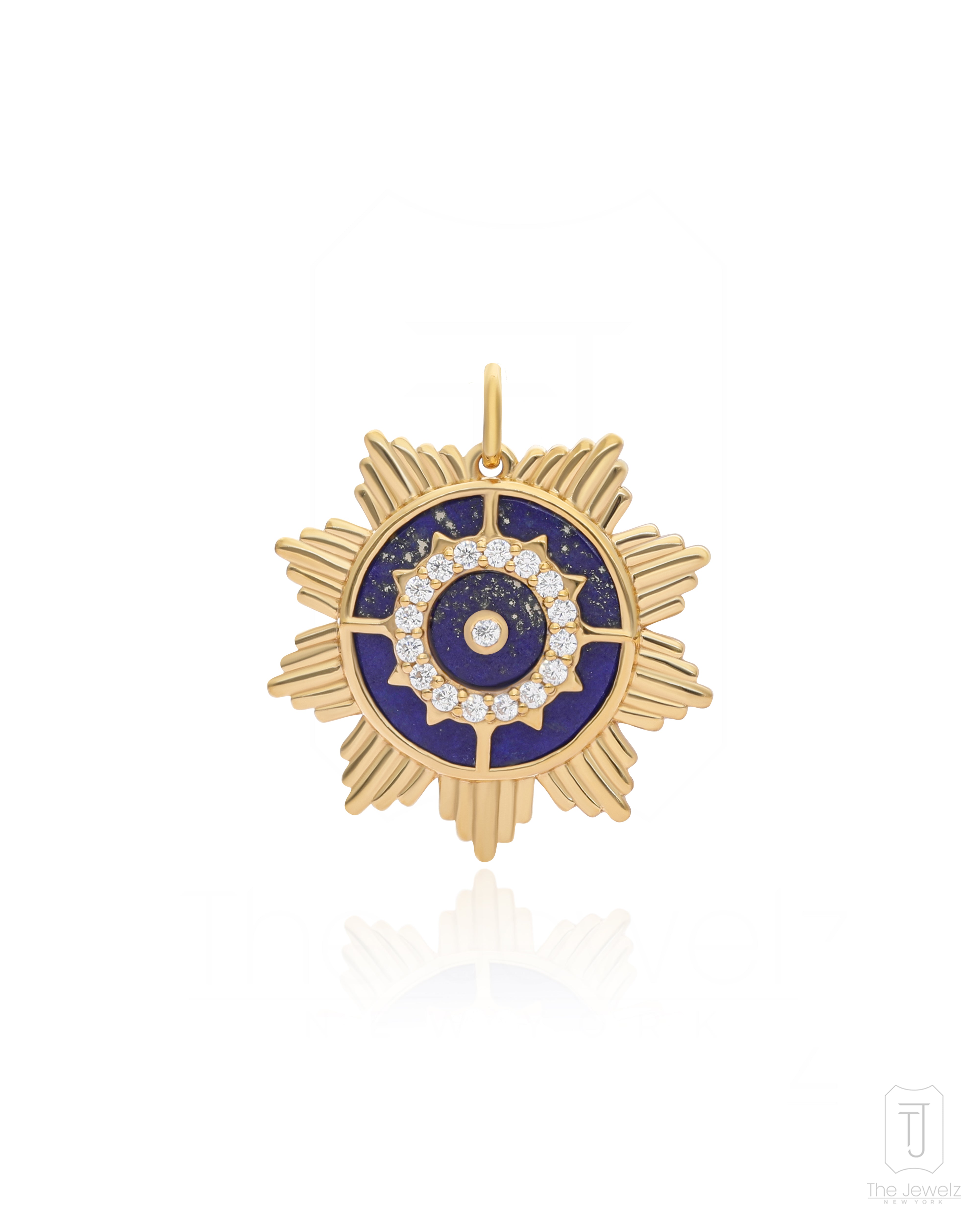 The Jewelz Gold / Blue / Silver Silver Lapis-kissed Sun Charm For Women