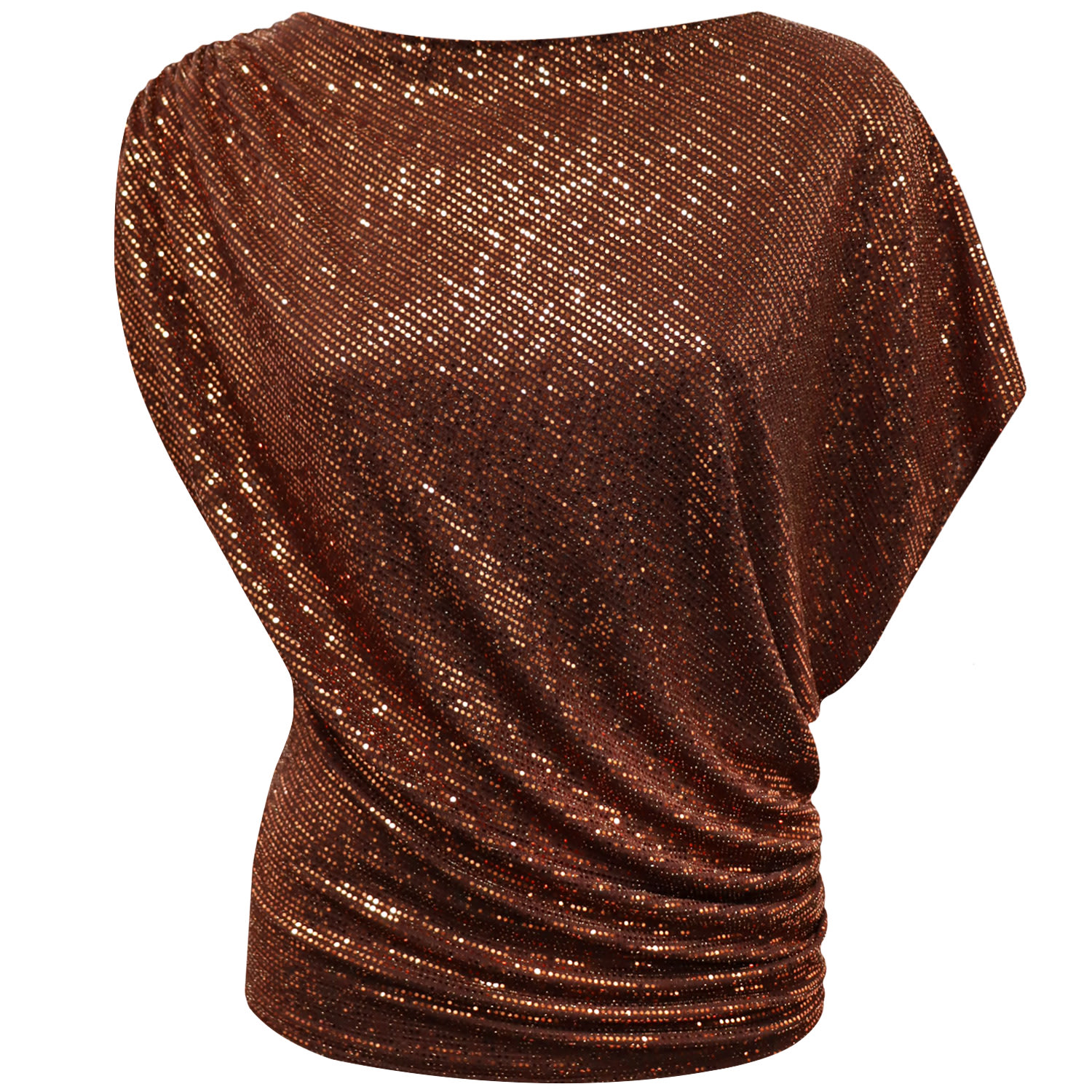 Me&thee Women's Brown / Neutrals Lend An Ear Copper Sequin Top In Multi