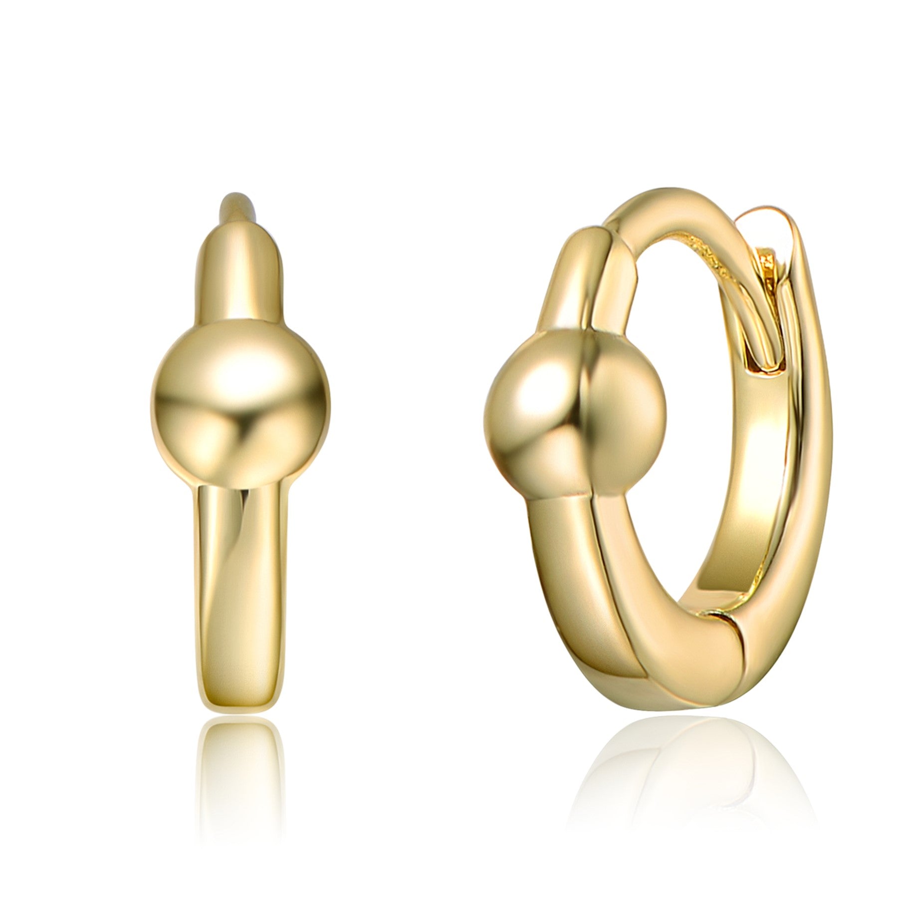 Genevive Jewelry Women's Rachel Glauber Yellow Gold Plated Round Hoop Earrings In Gold