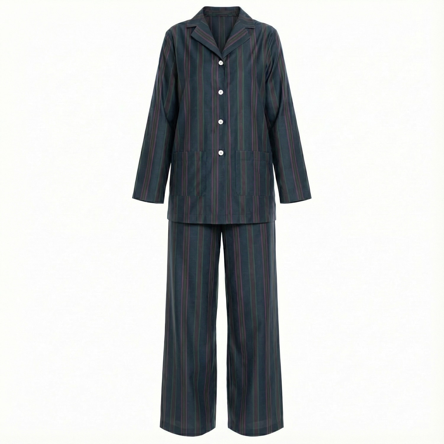 Decoflux Home Women's Blue Long Cotton Pyjama Set - Etno Baltic