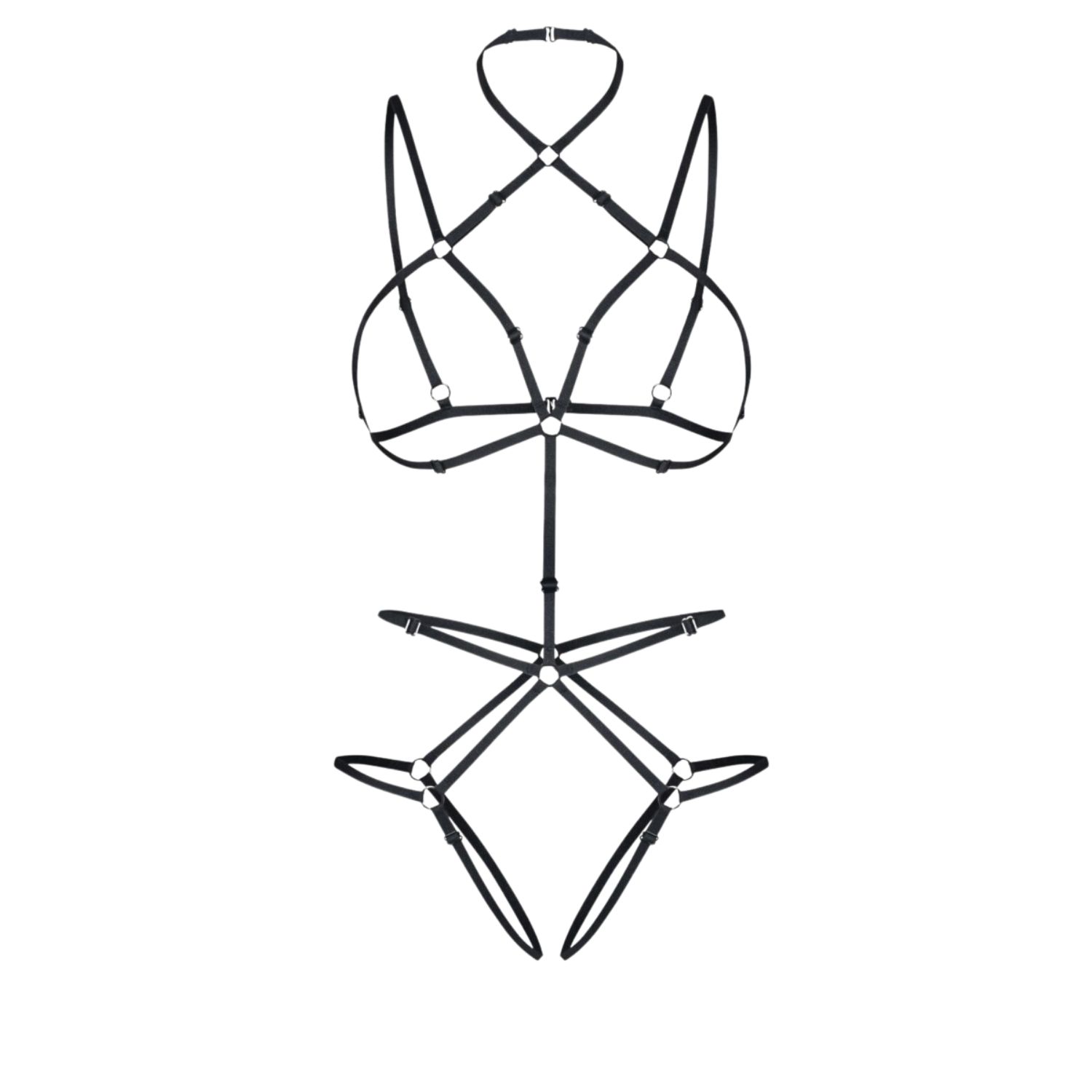 Women's Black Angela - Body Harness | One Size | Promees