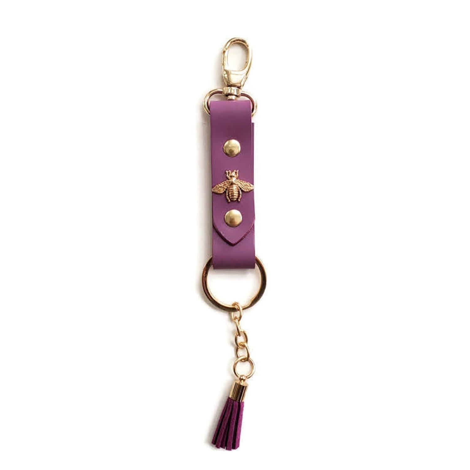 Angela Valentine Handbags Pink / Purple Purple Bee Keychain With Tassel