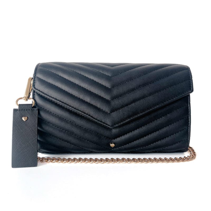 Women’s Quilted Rene Envelope Clutch Bag - Black One Size Jlr London