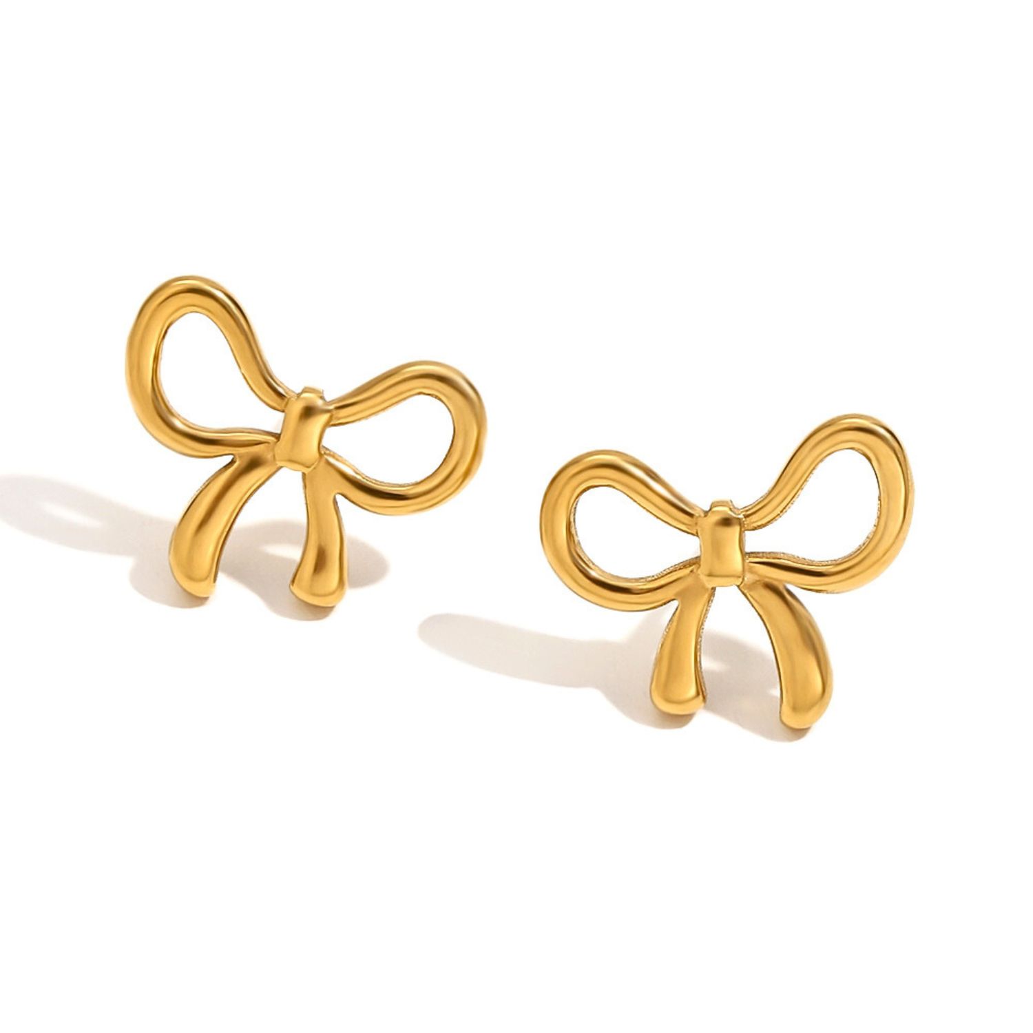 Olivia Le Women's Gold Dainty Minimalist Bow Earrings