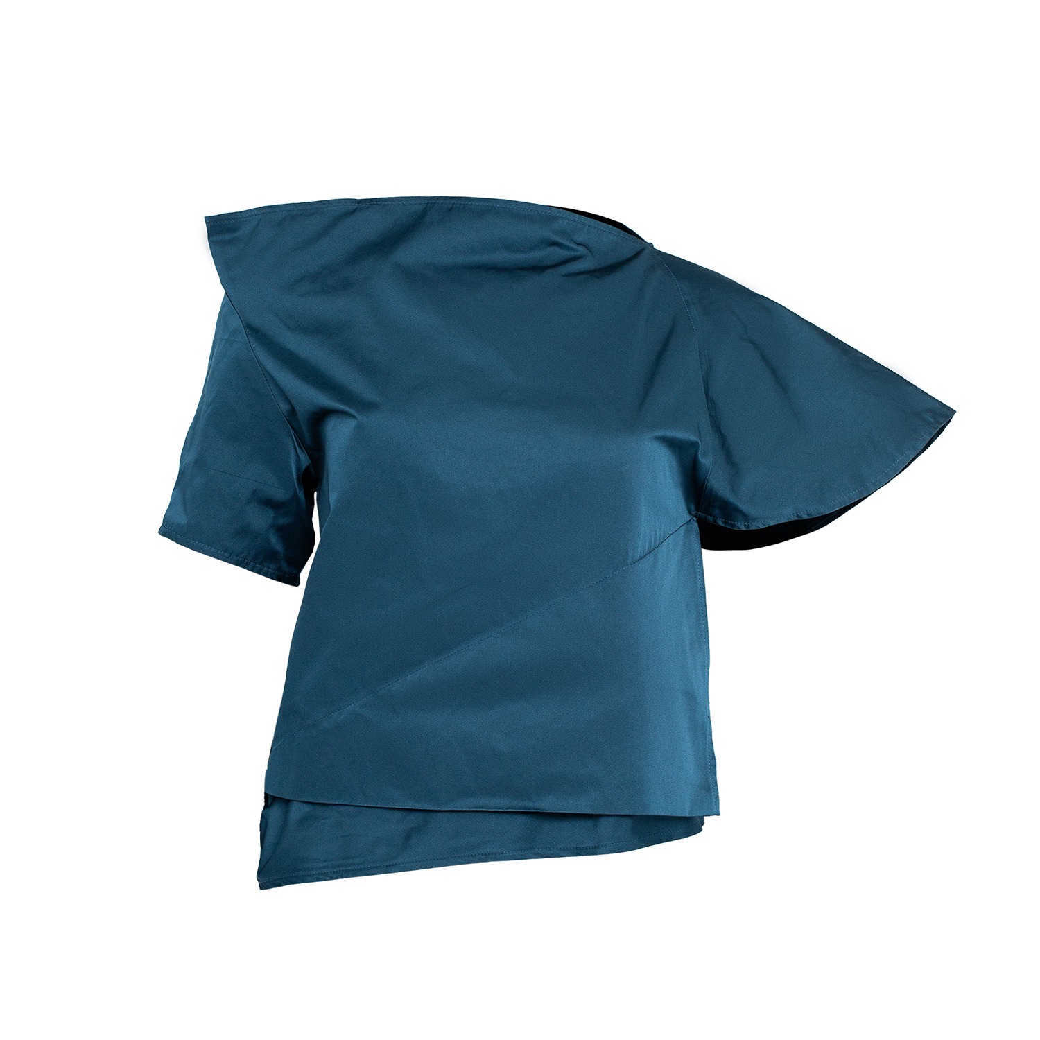 Bianca Popp Women's Blue One Pocket Blouse In Teal Taffeta