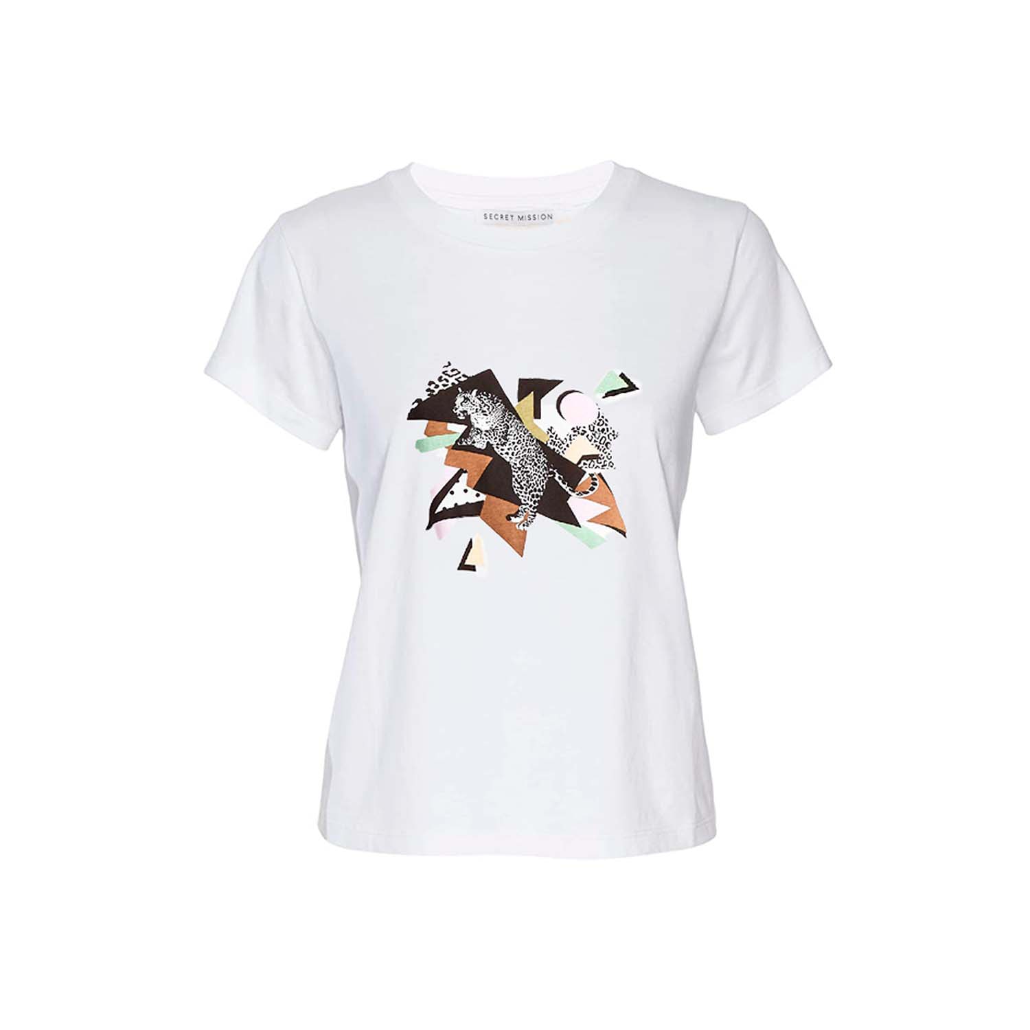 Women’s White Eighty’s Tee- Organic Cotton Small Secret Mission