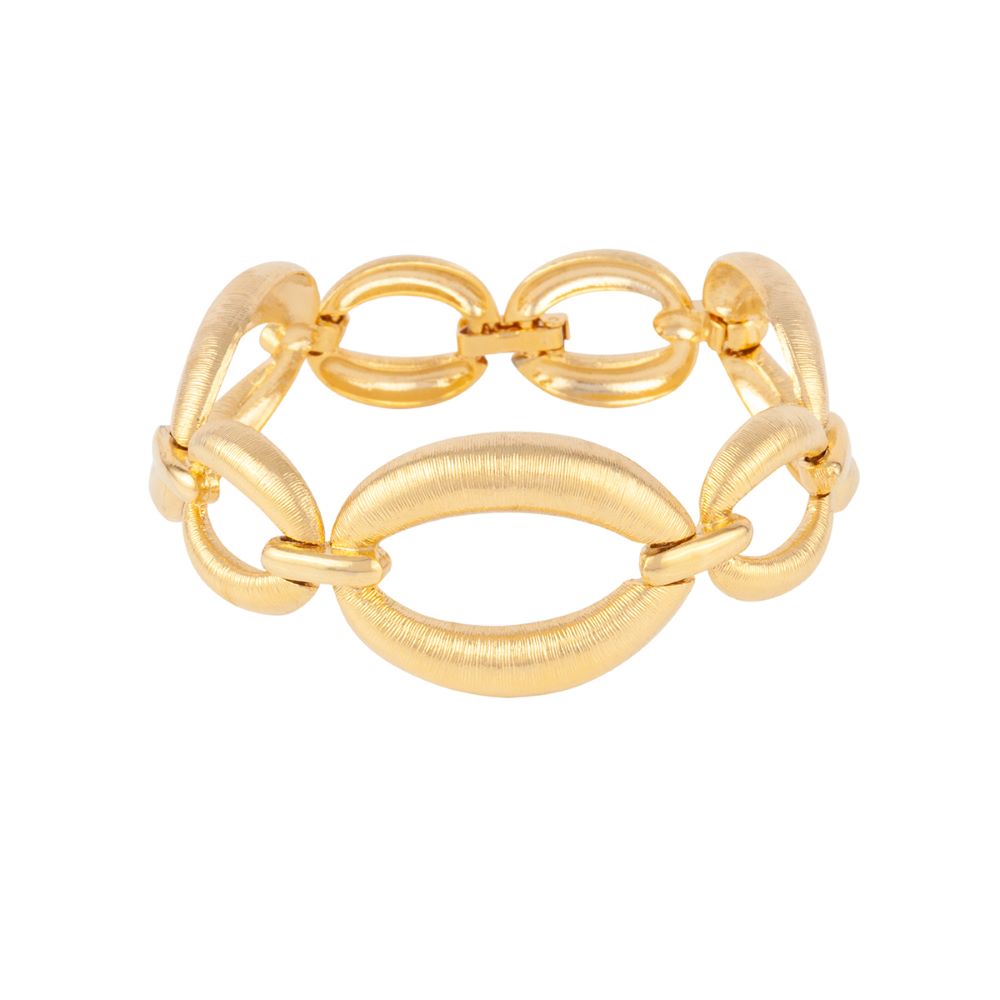 Gold Trip Women's Gold Vintage Brushed Oval Link Bracelet