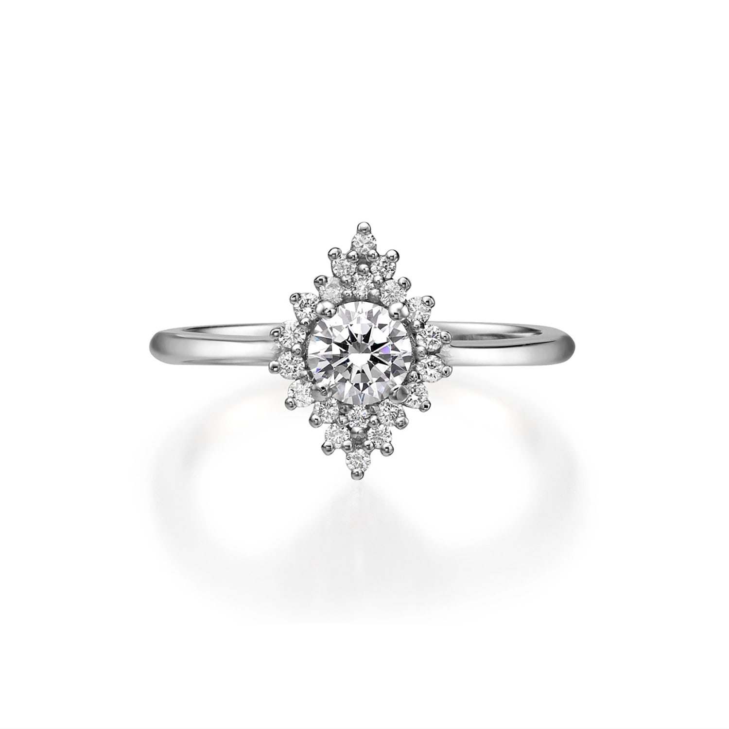 Women’s White Handcrafted Platinum Lab Diamond Engagement Ring | Vicstonenyc Fine Jewelry
