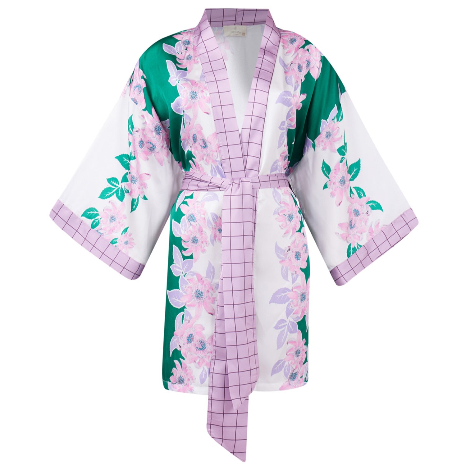 Peraluna Women's Lilac Charm Short Satin Kimono In Purple