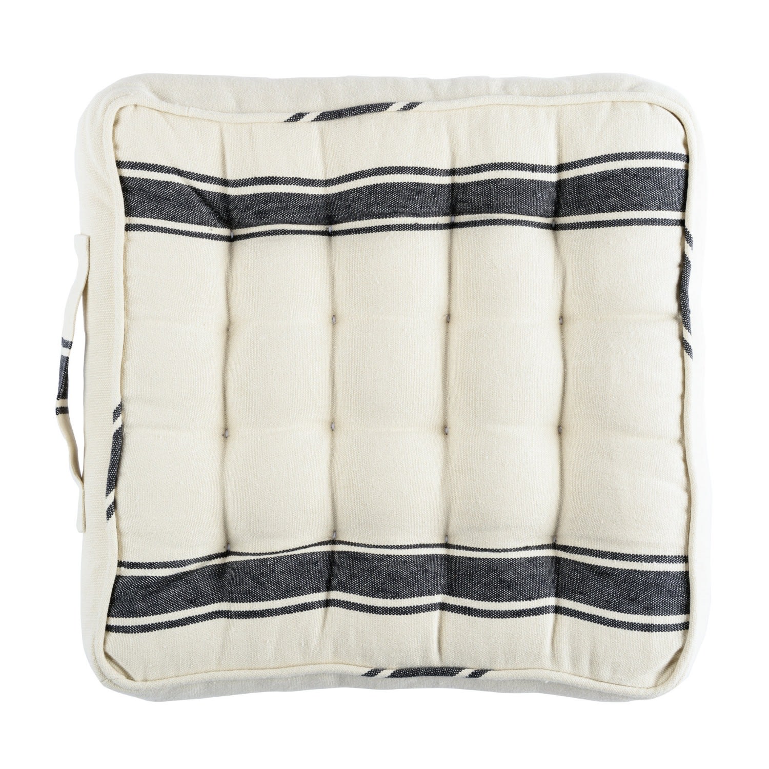 Black / White Hajdu Stripe Linen Chair Cushion By Mindthegap