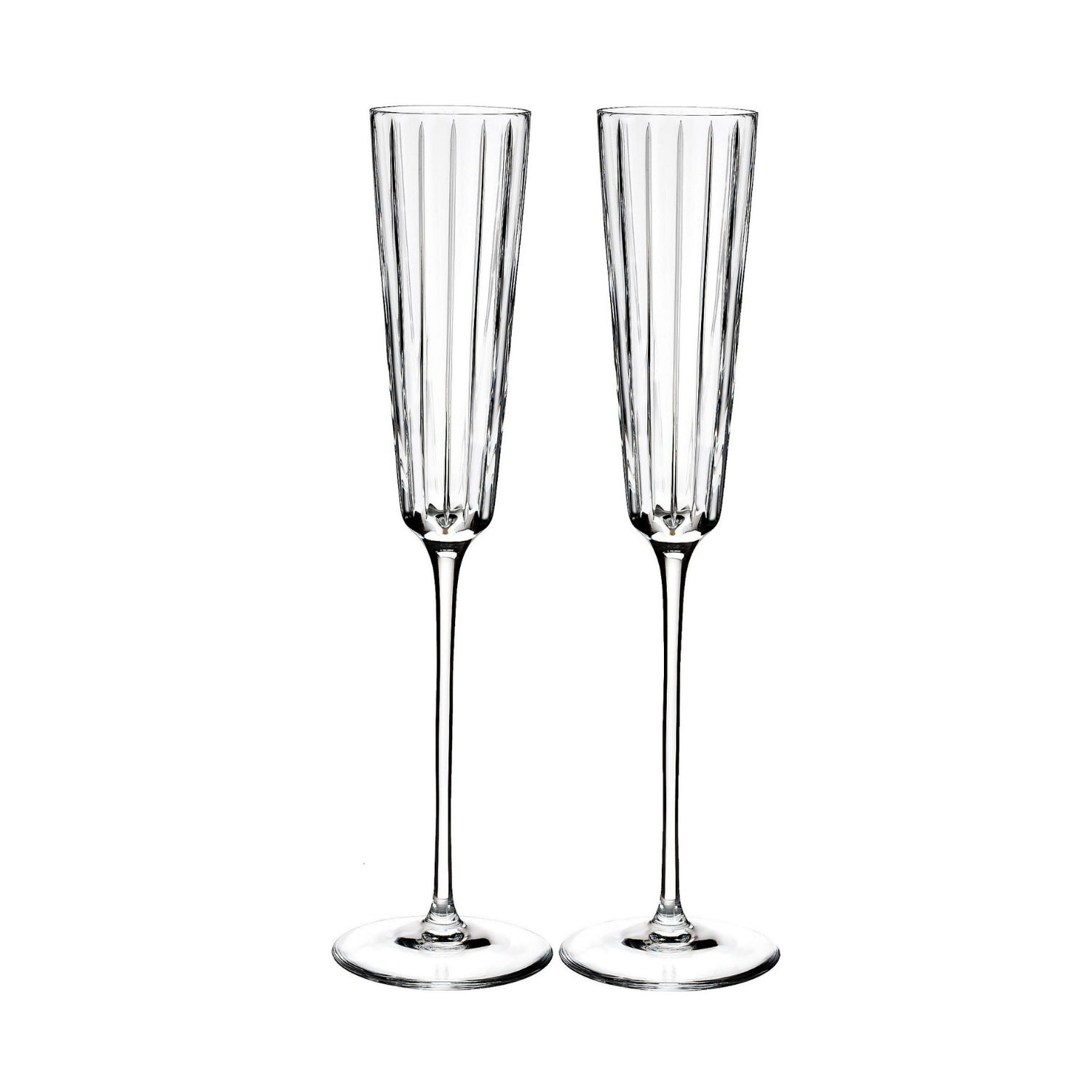 Eliská Pair Of Crystal Champagne Flutes In Transparent