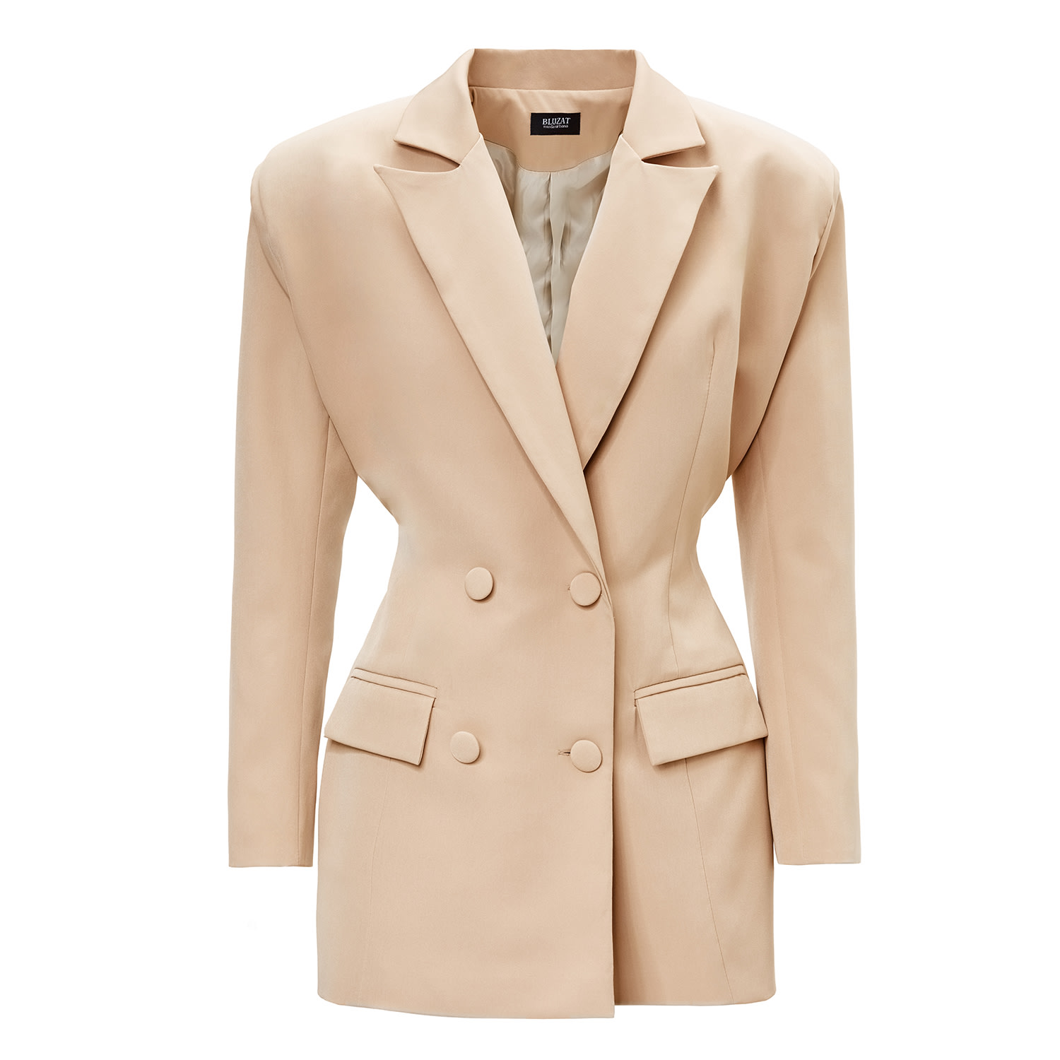 Bluzat Women's Neutrals Beige Tailored Hourglass Blazer In Beige