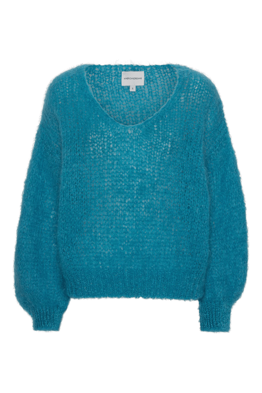Americandreams Women's Milana Ls Mohair Knit Aqua Blue
