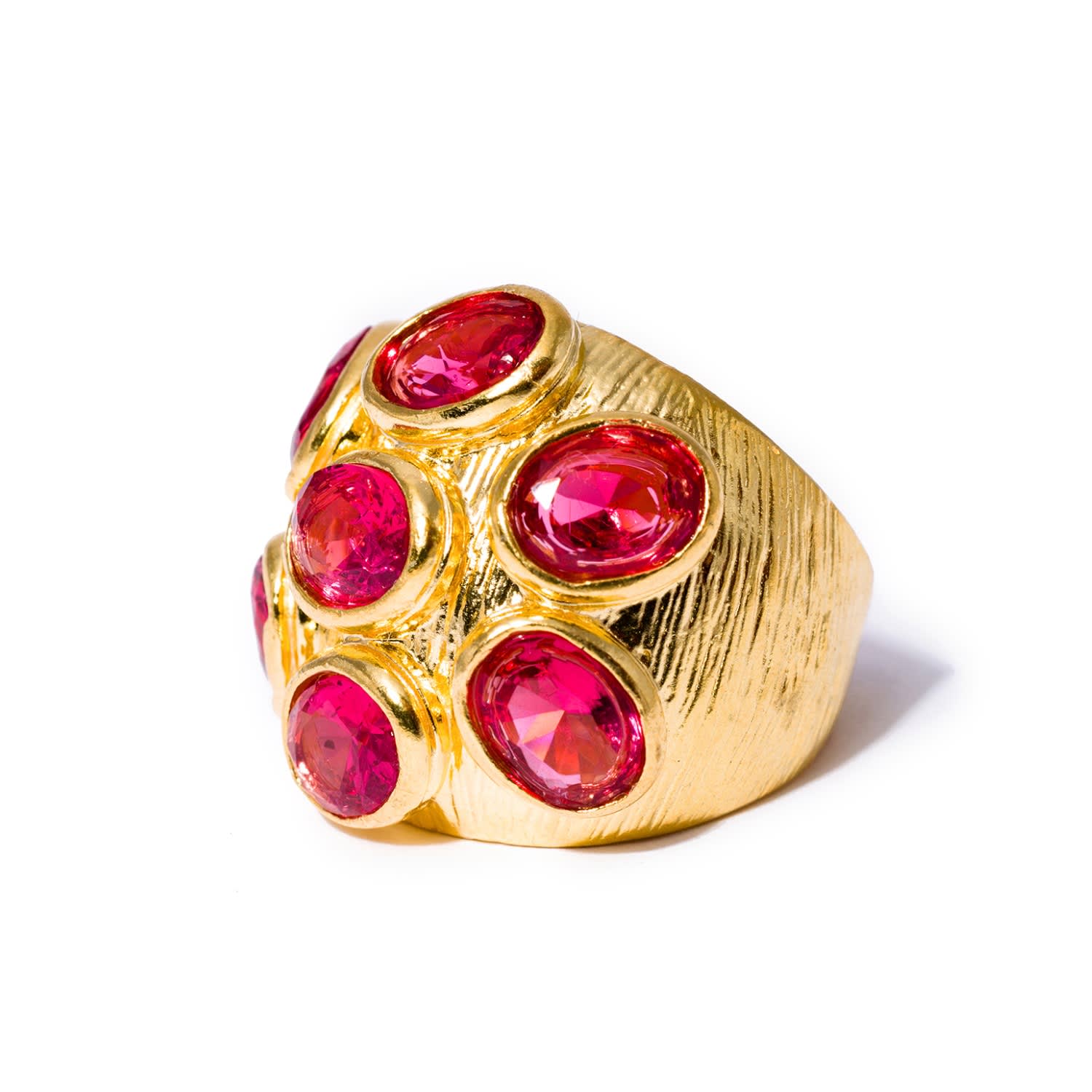 Kybele Studio Women's Gold / Pink Gold Blush Multi-gemstone Cocktail Ring