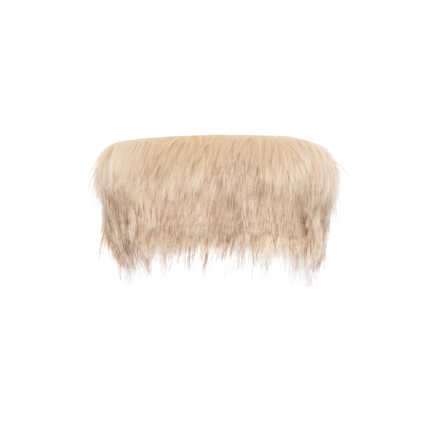 Lara Ari Women's Neutrals Plush Fur Corset – Lace-up Strapless Crop Top