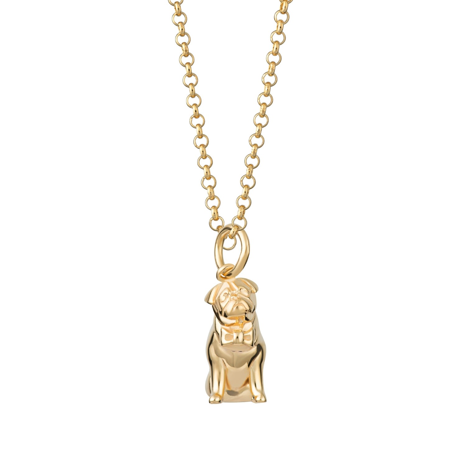 Women’s Gold Plated Pug Necklace Lily Charmed