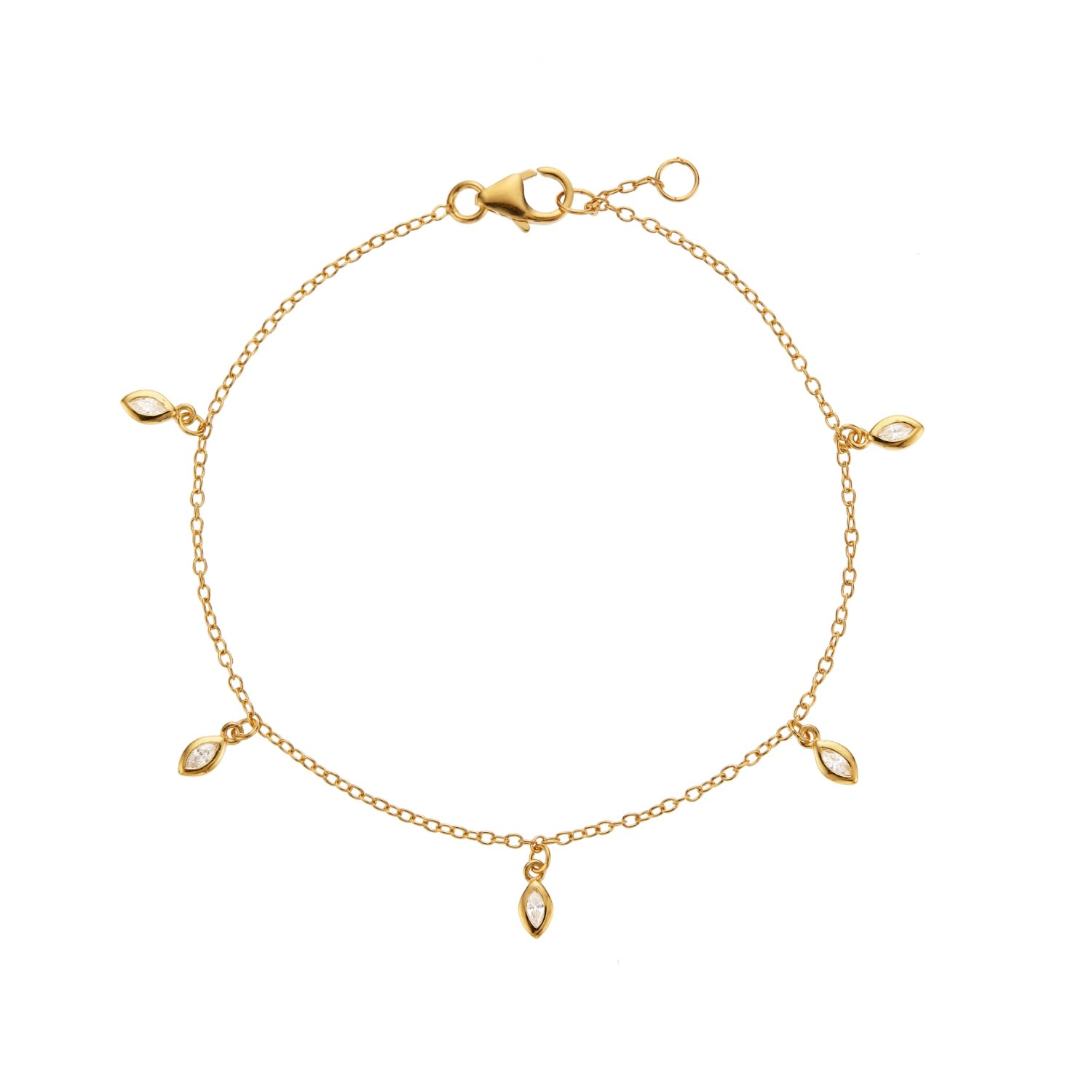 Lily & Roo Women's Gold Diamond Style Marquise Drop Bracelet In Gold
