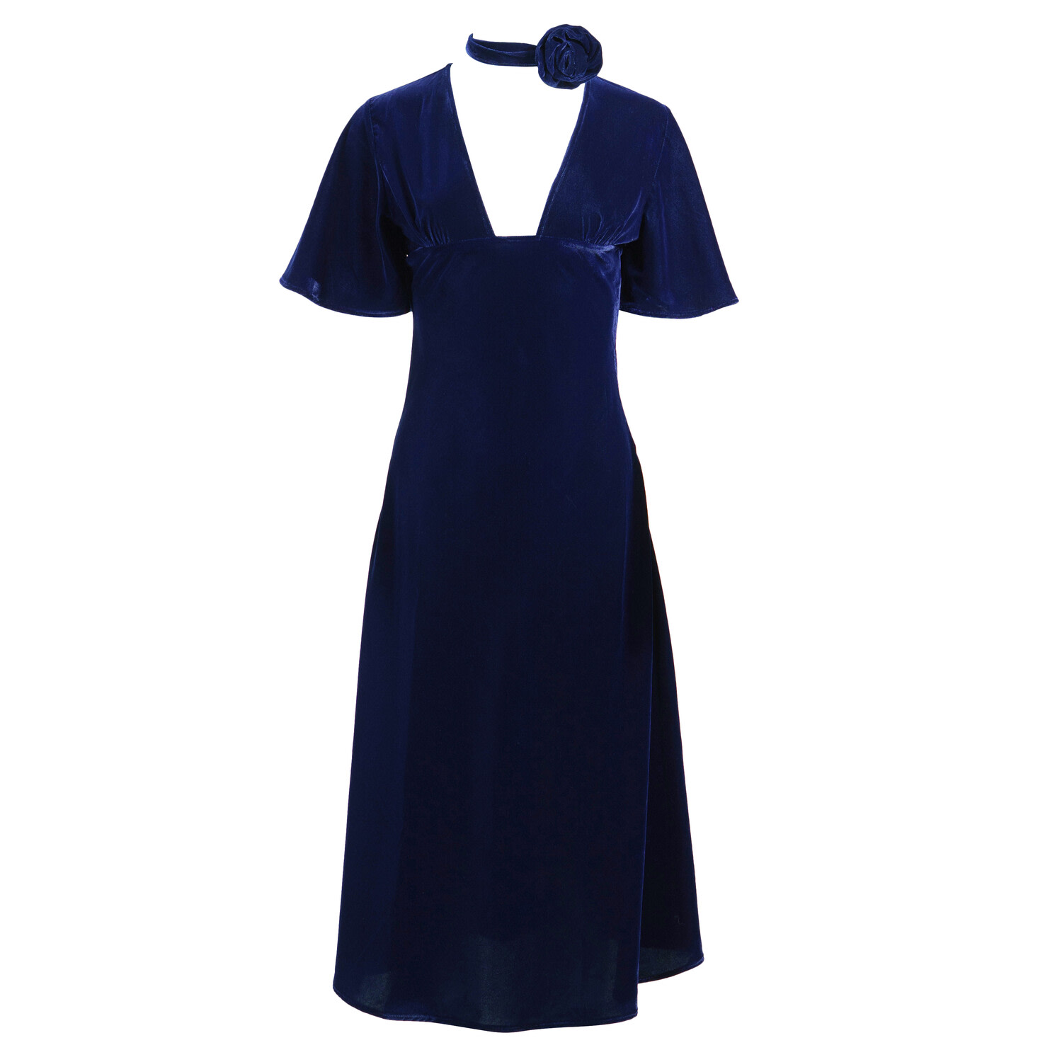 Kristinit Women's Blue Navy Velvet Anais Dress In Blue