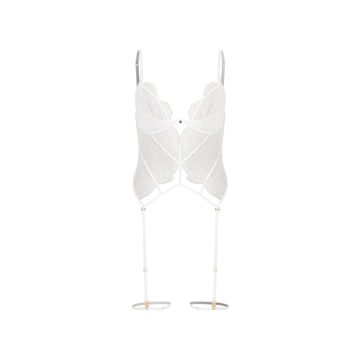 House Of Silk Women's White Ciara Garter Bodysuit