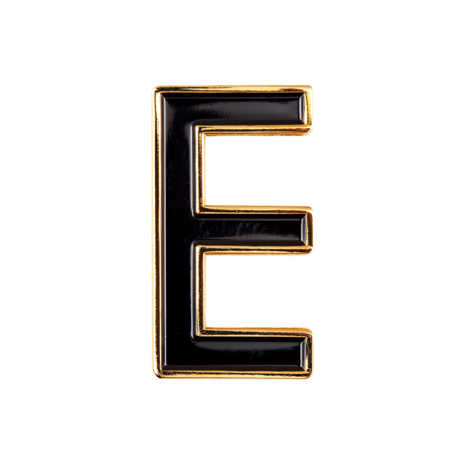 Make Heads Turn Women's Black Enamel Letter E Pin In Black