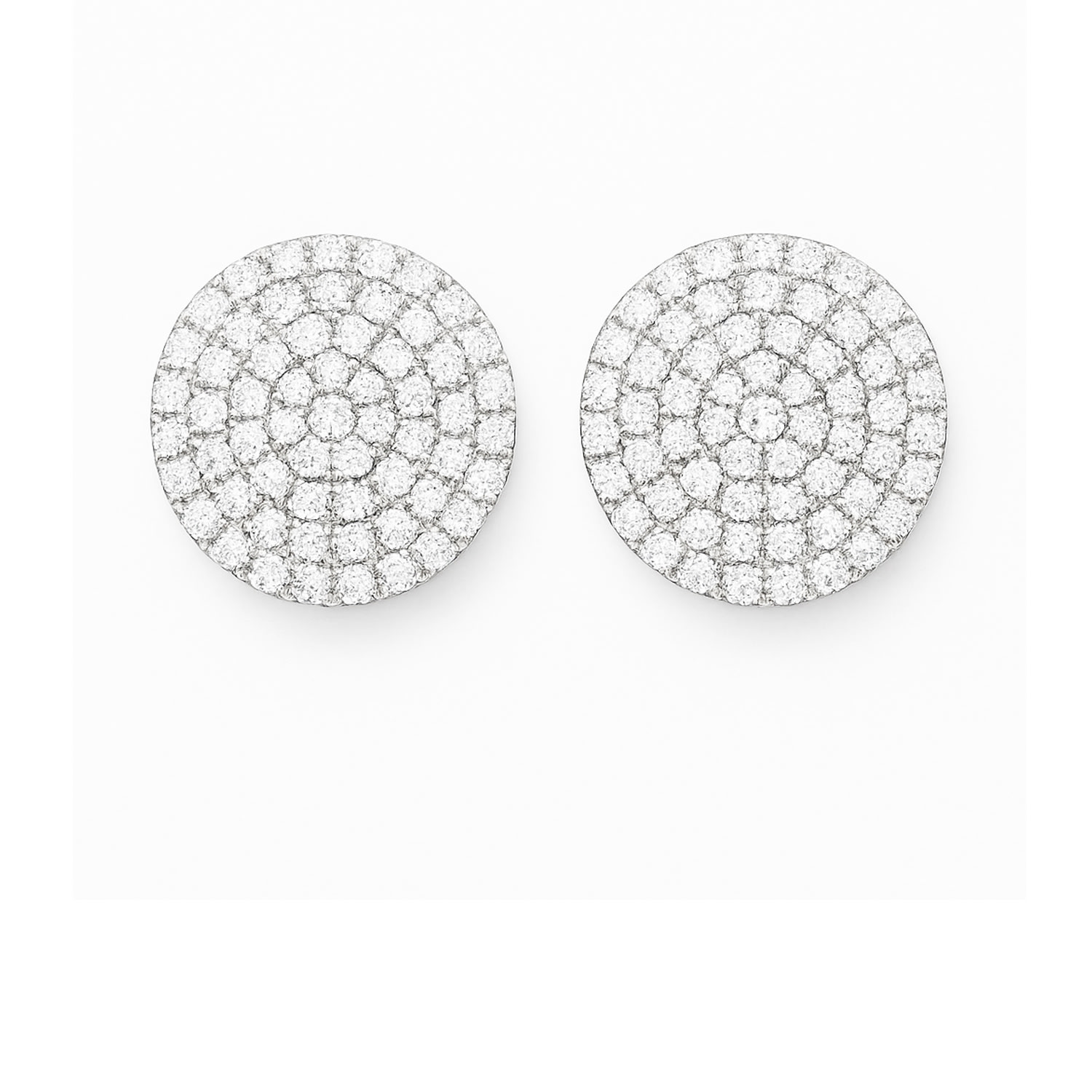 The Gala Women's Silver Solaris Pavé Dome Earrings In White