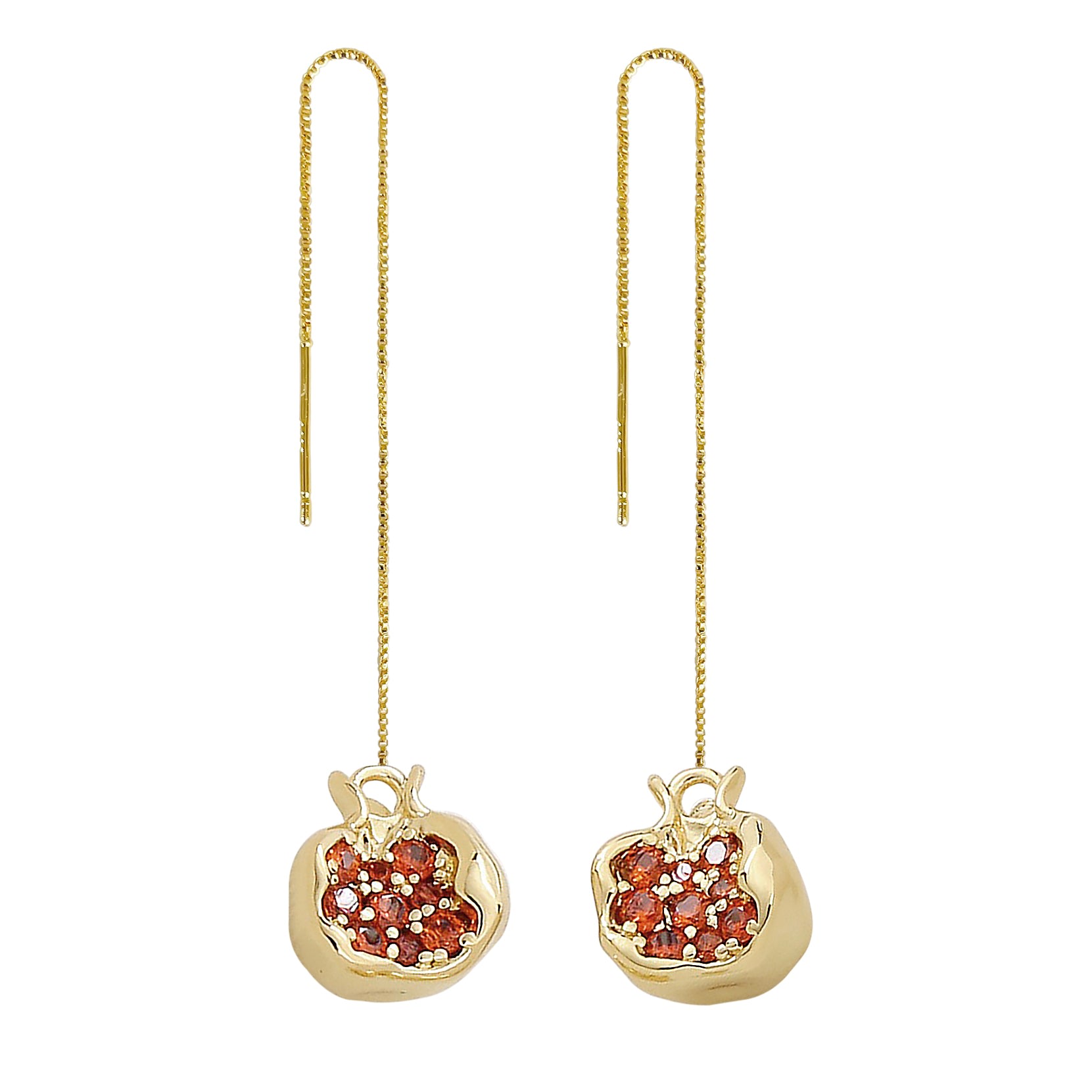 Ninemoo Women's Fruit Threader Earrings - Red In Red