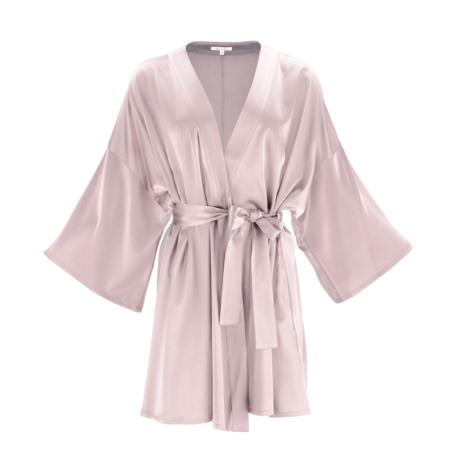 Women’s Pink / Purple / Rose Gold Short Silk Dressing Gown ’Muse’ In Moonlight Xs/S Alas Silk Renata Ambrazieje