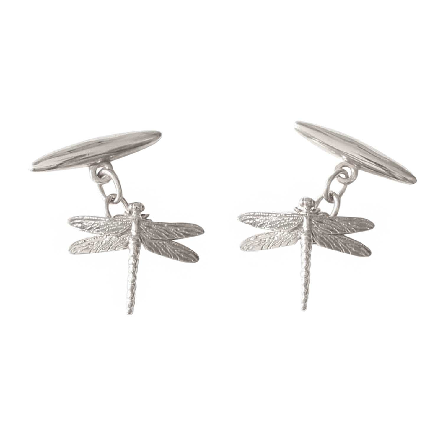 Lee Renee Men's Dragonfly Cufflinks – Silver In Silver