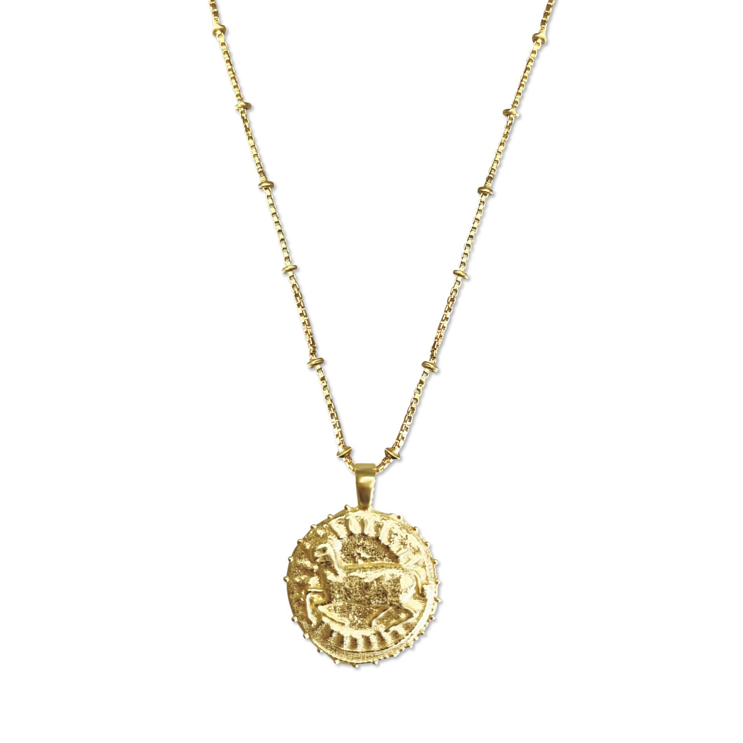 Rize Women's Aries Zodiac Manifesting Necklace *double Sided* - Gold Vermeil