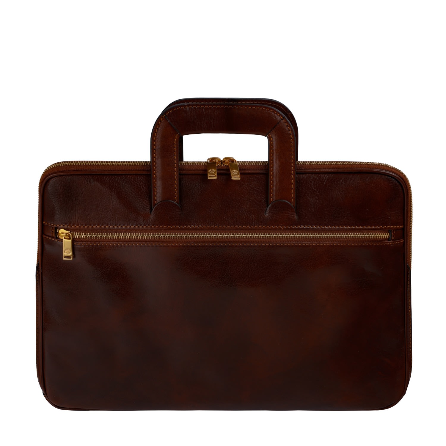 Time Resistance Womens Leather Briefcase Laptop Bag In Brown - Brave New World In Brown