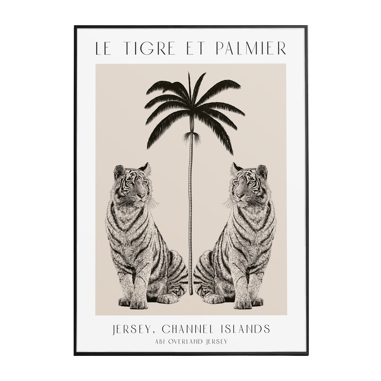Le Tigre Et Palmier - A2 Fine Art Print Abi Overland Jersey