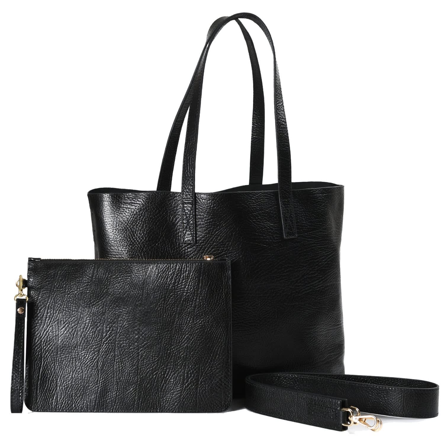 Forever & Always Shoes Women's Carla - Black Leather Shoulder Bag