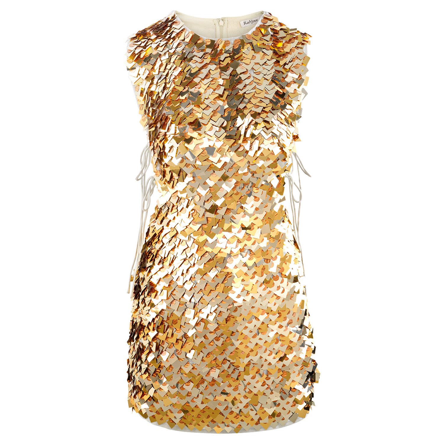 Women’s Gold Fallon Dress In Mixed Metal Sequins Xxs Raevynn