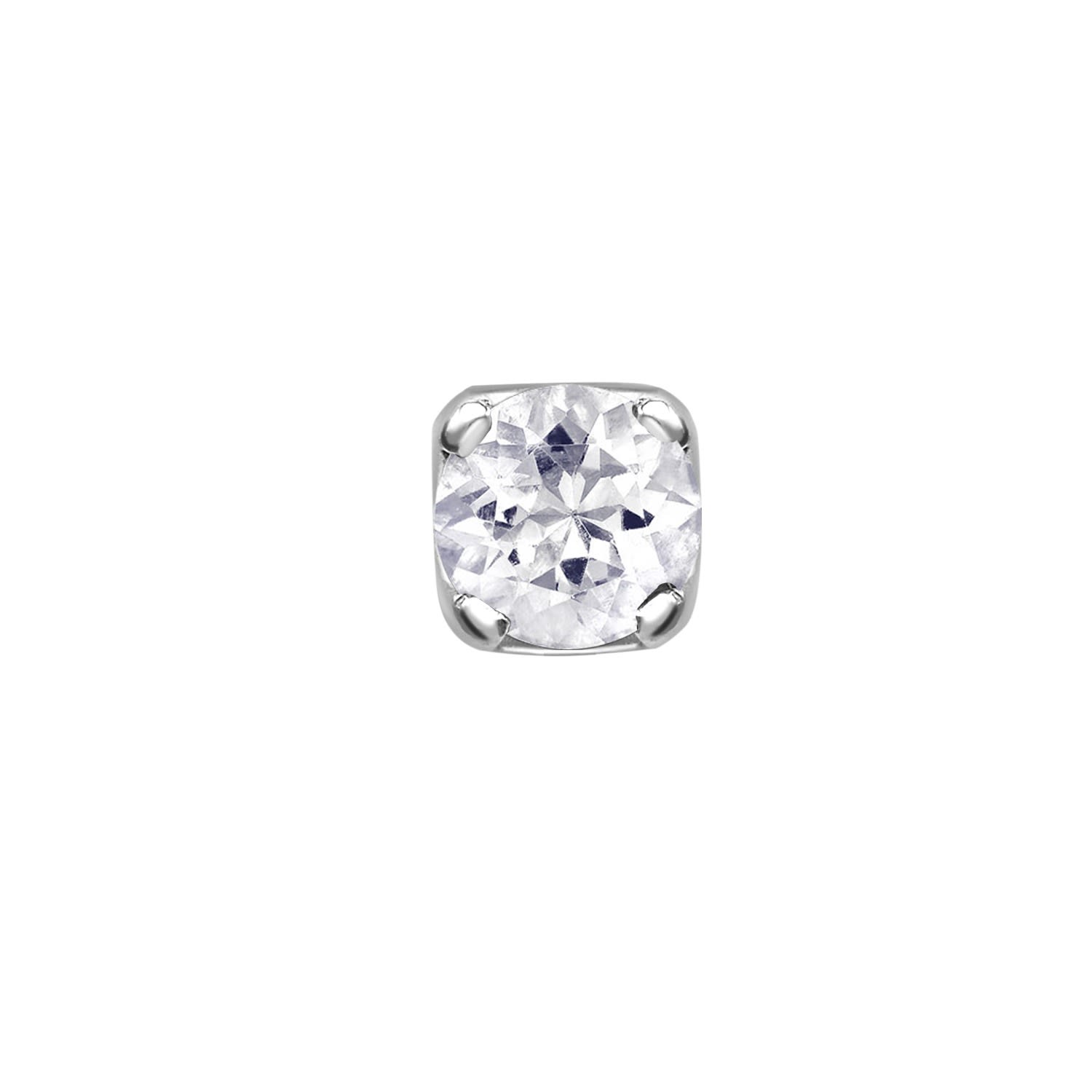 Dower & Hall Silver Men's Single White Topaz Stud In White