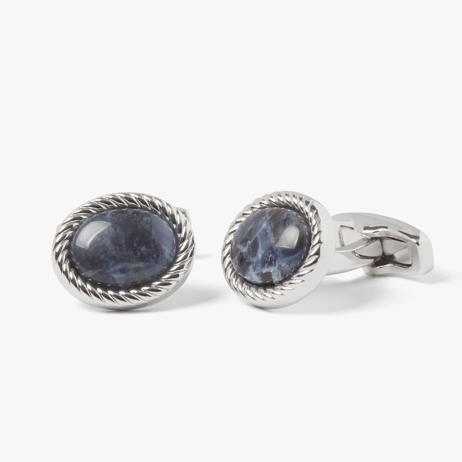 Men's Blue / Silver Charles Sodalite Cufflink | Simon Carter