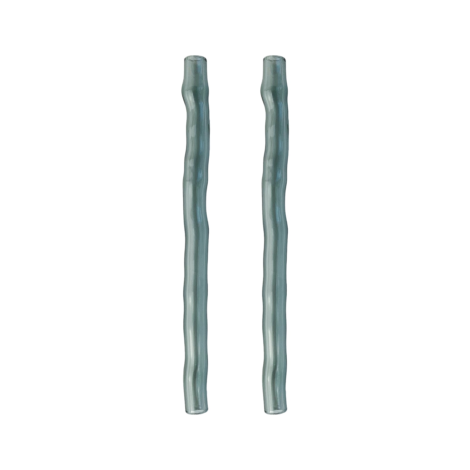 Karen Kriegel Grey / Green / Neutrals Wavy Cocktail Drinking Straw