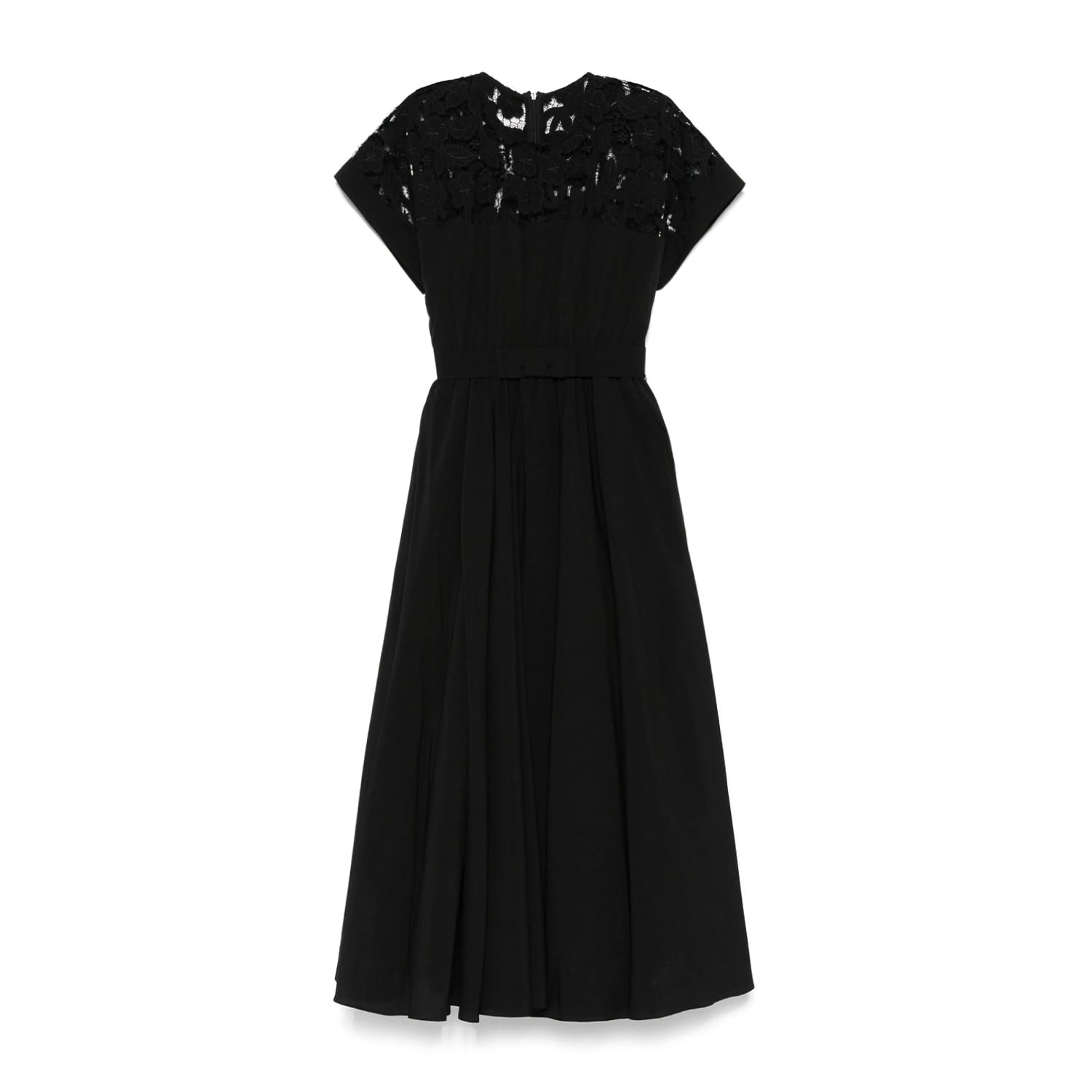 Nissa Lace-detailed Midi Dress In Black