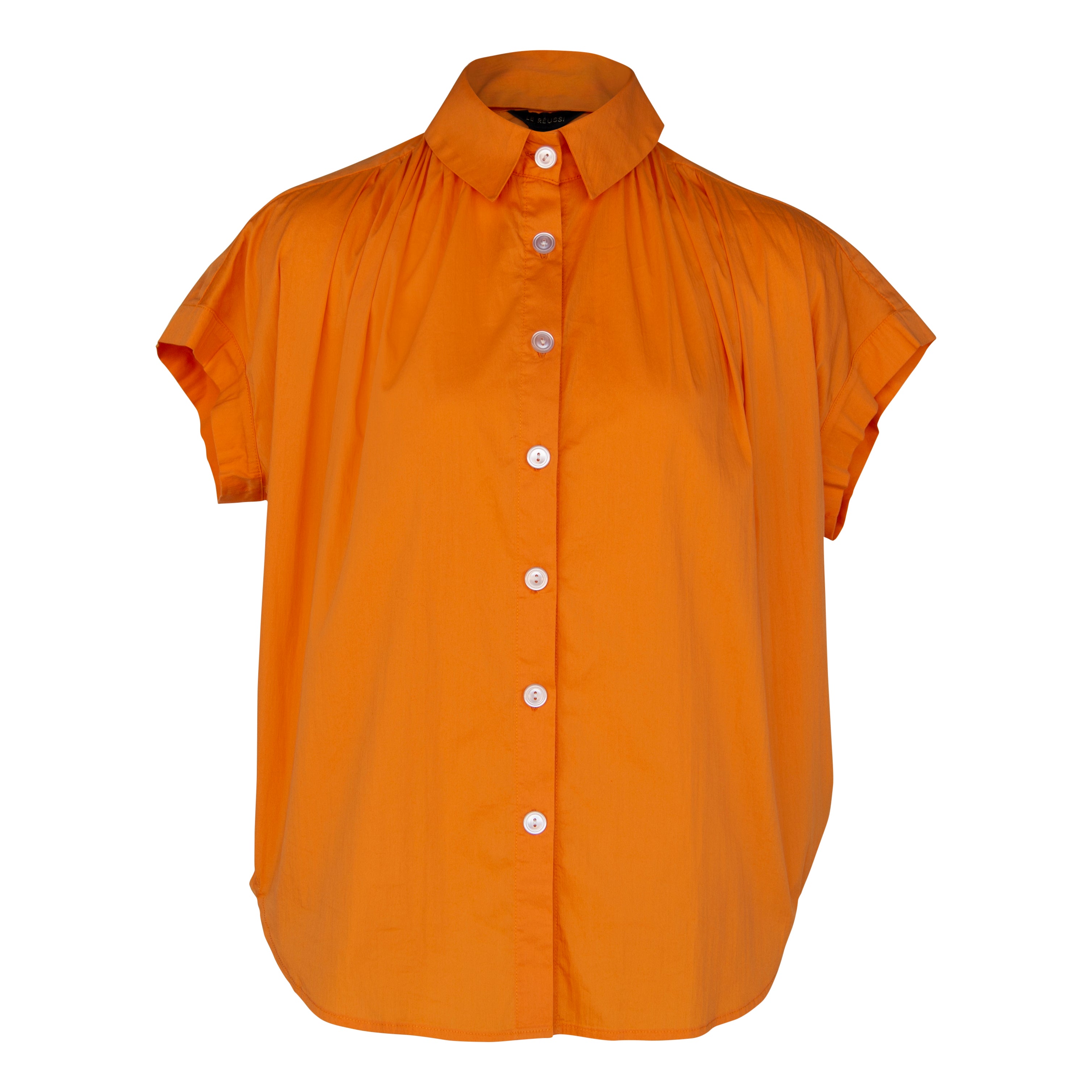 Yellow / Orange Women’s Gather Collar Shirt In Orange Large Le Réussi