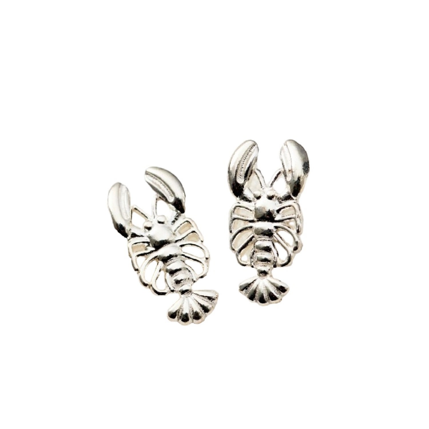 Women’s Sterling Silver Lobster Stud Earrings Posh Totty Designs