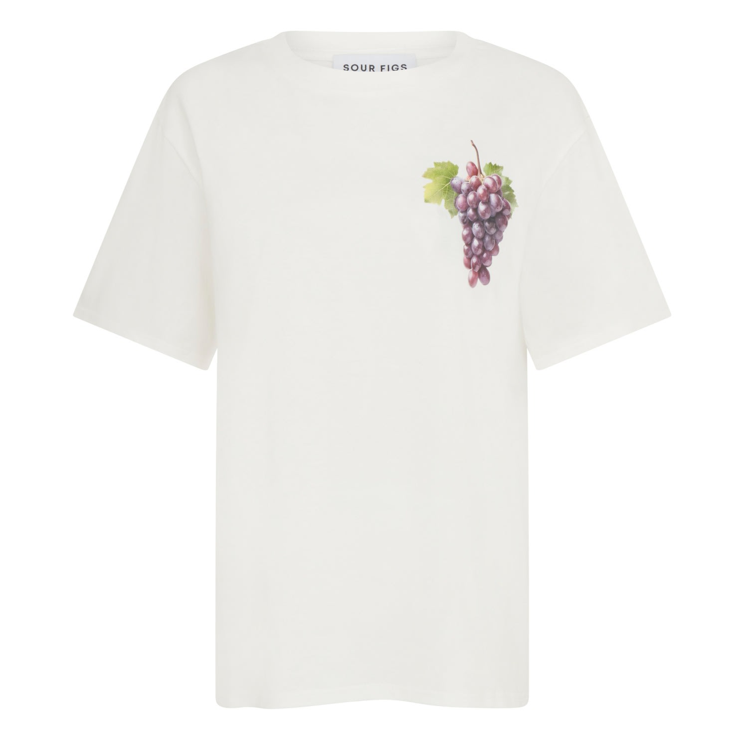 Sour Figs Women's Red Grape Print Unisex T-shirt In White In White