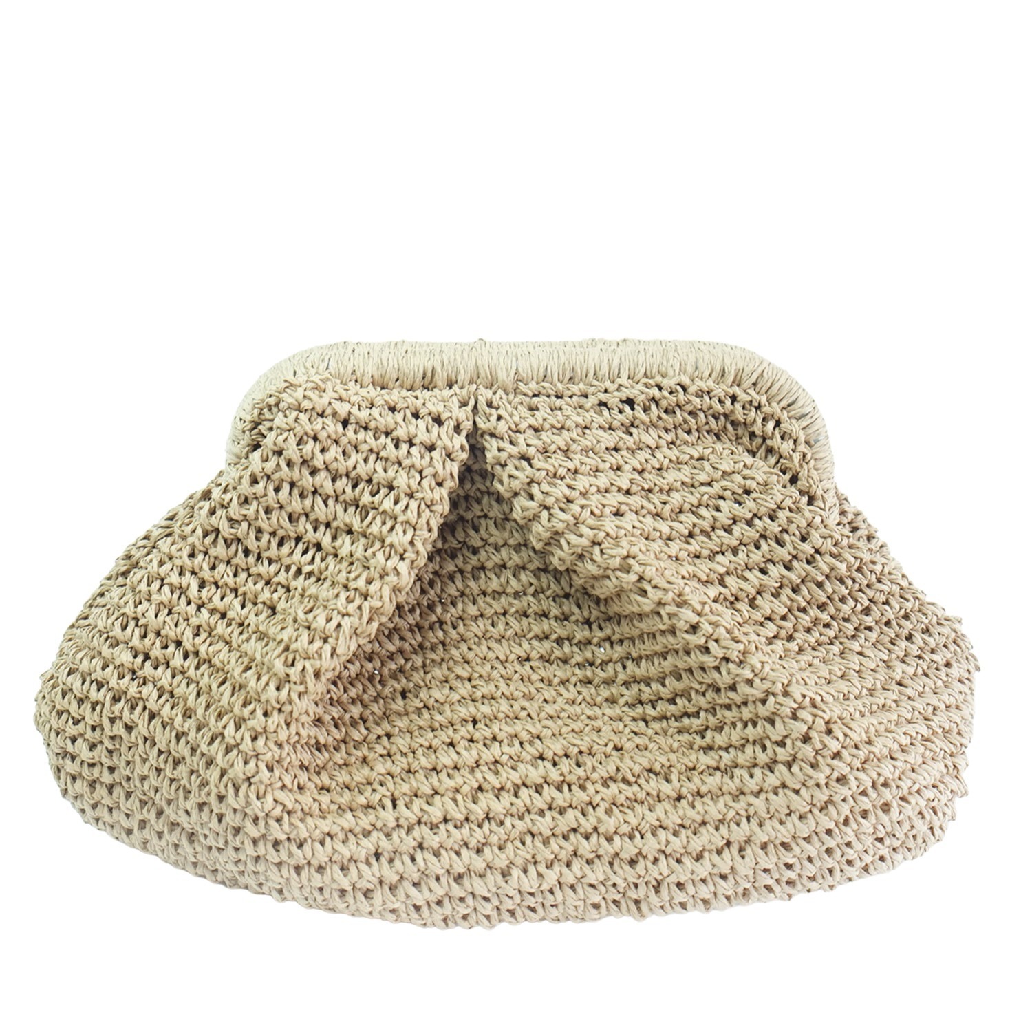 Women's Bora Raffia Clutch In Natural/Cognac