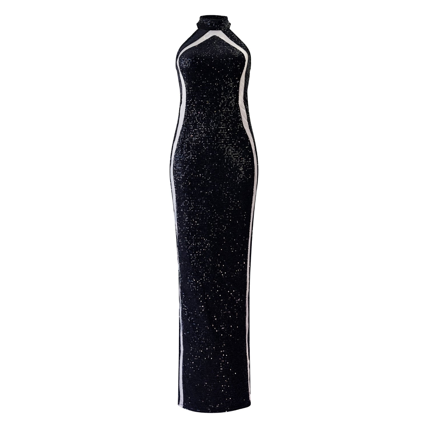 Lady Sequin Maxi Dress - Black Medium Inamore