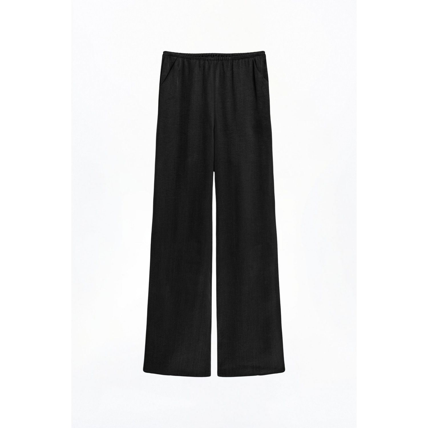 Nocturne Relaxed Fluid Pants With Elastic Waist In Black