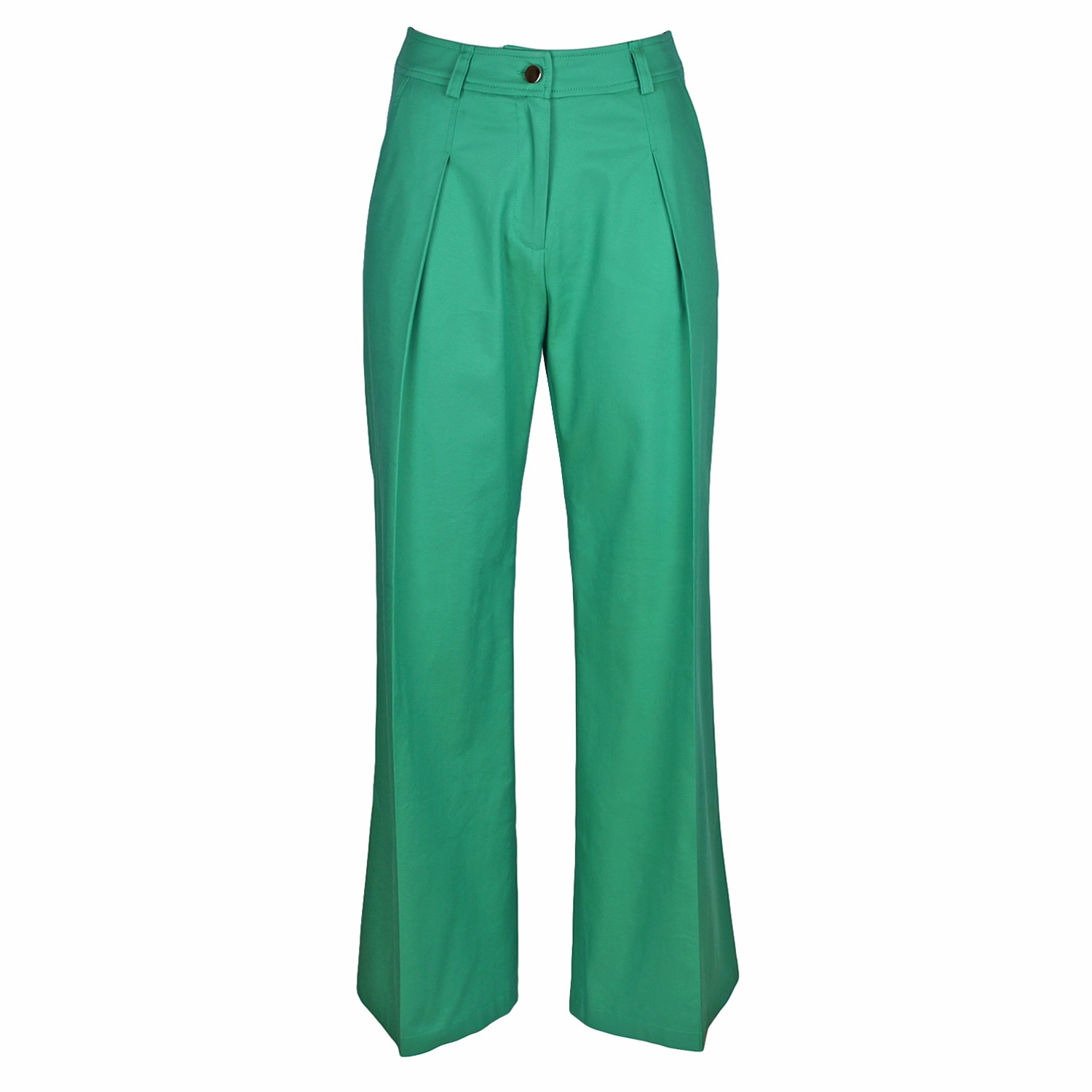 Lalipop Design Women's Jewel-tone Green Wide-leg Pants In Green