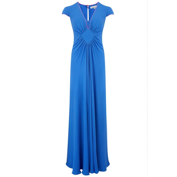 powder blue long dress