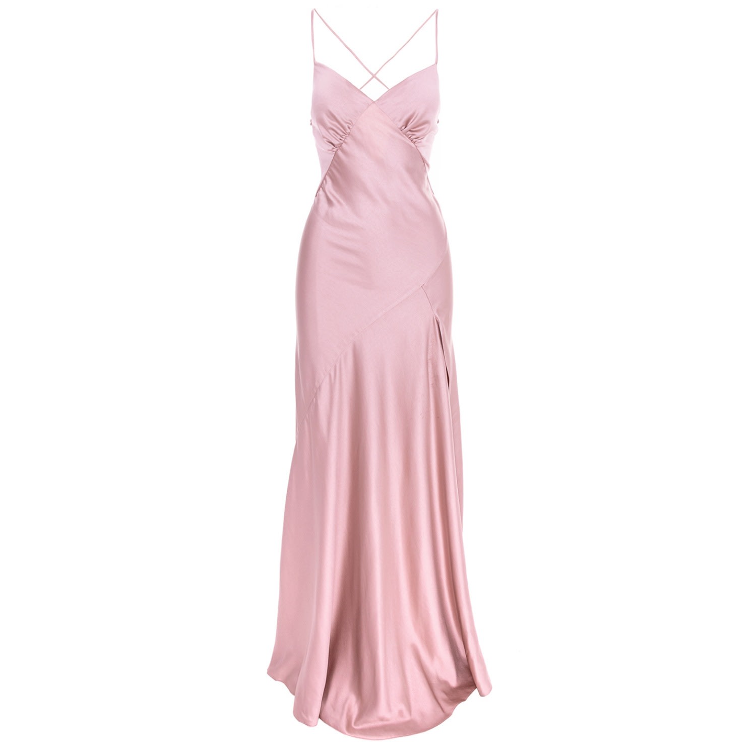 Women’s Pink / Purple Seville Satin Maxi Dress In Pink M/L Roserry