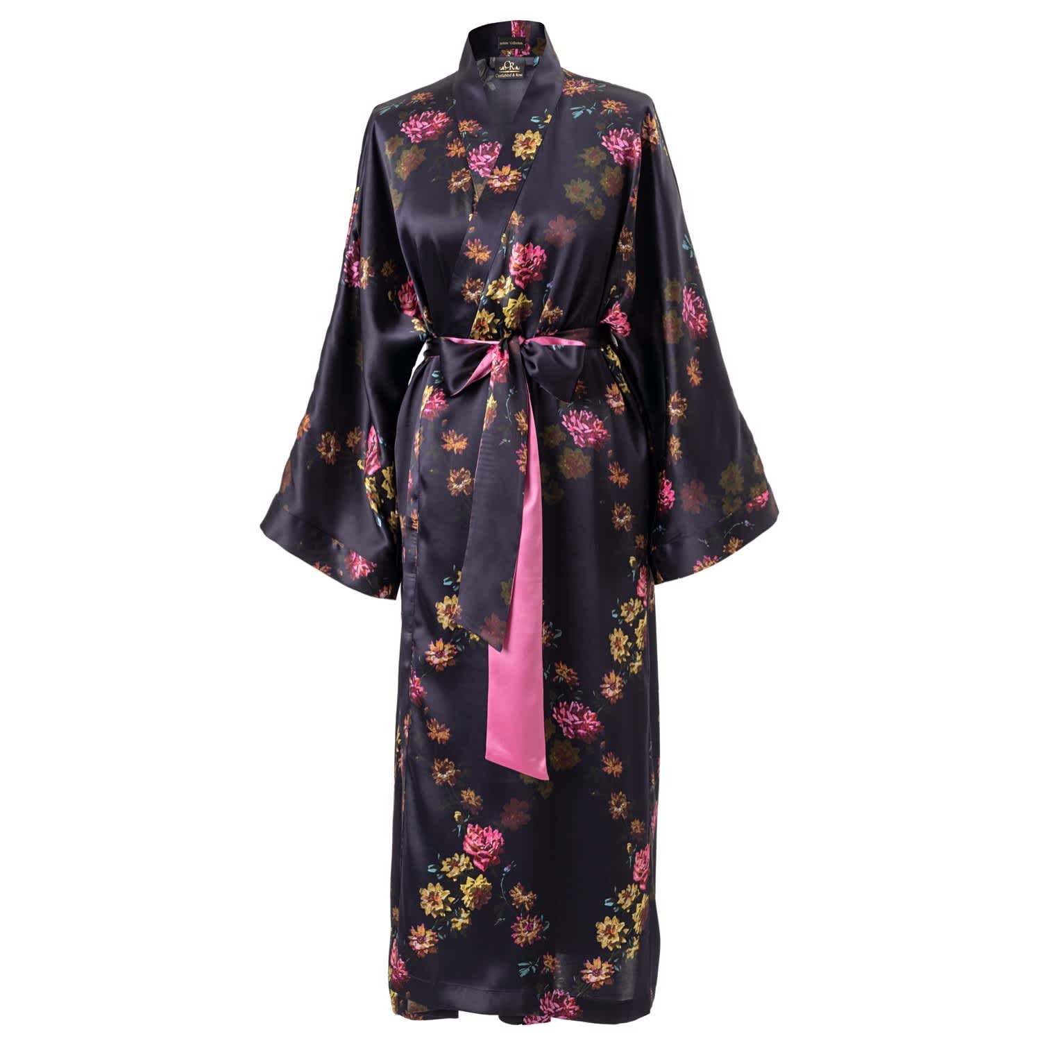 Long Silk Kimono Robe - Deep Purple ...