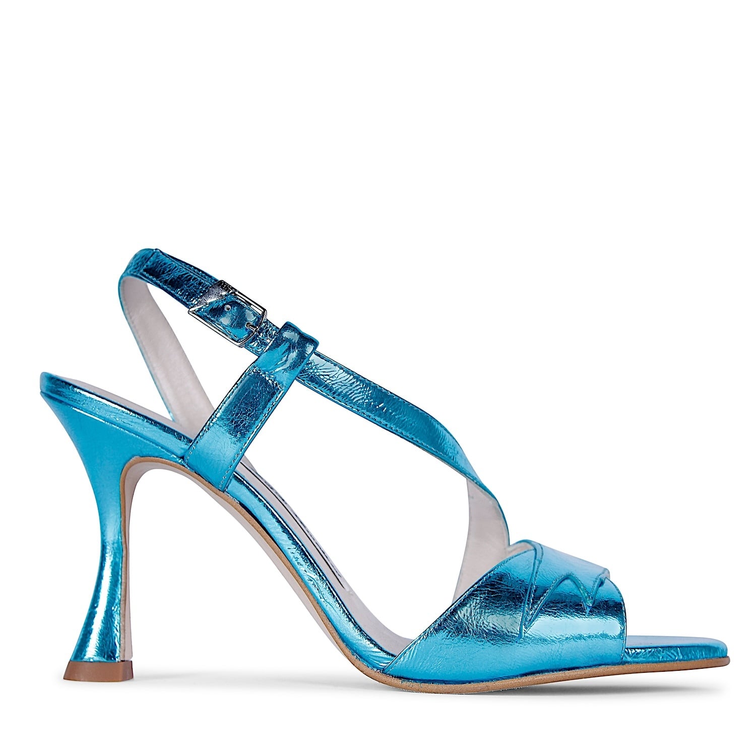 Terry De Havilland Women's Bianca Azure Blue Flared Heel Sandals