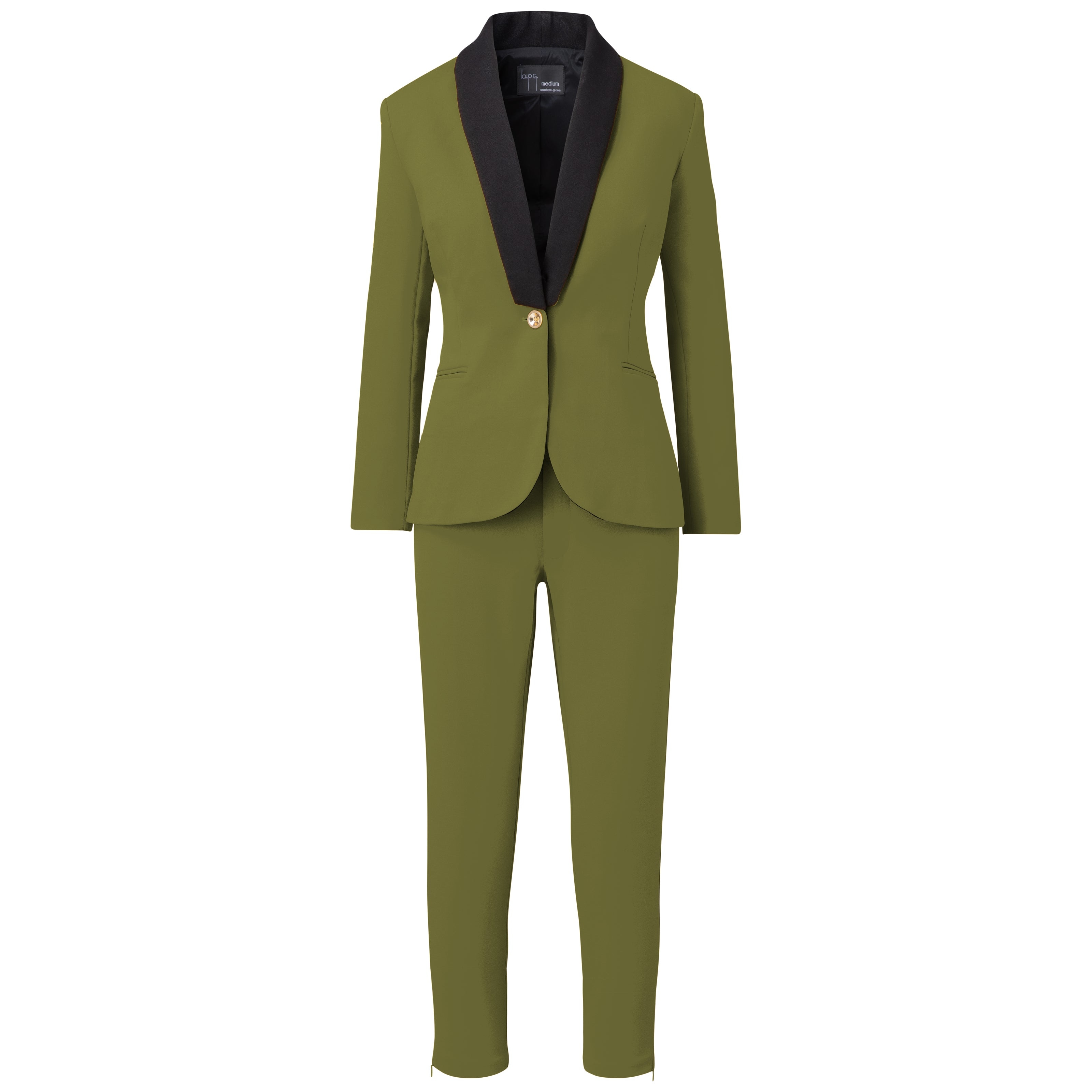 Women’s Tailored Stretch Boss Suit Set - Olive Green | Extra Large | Layo G