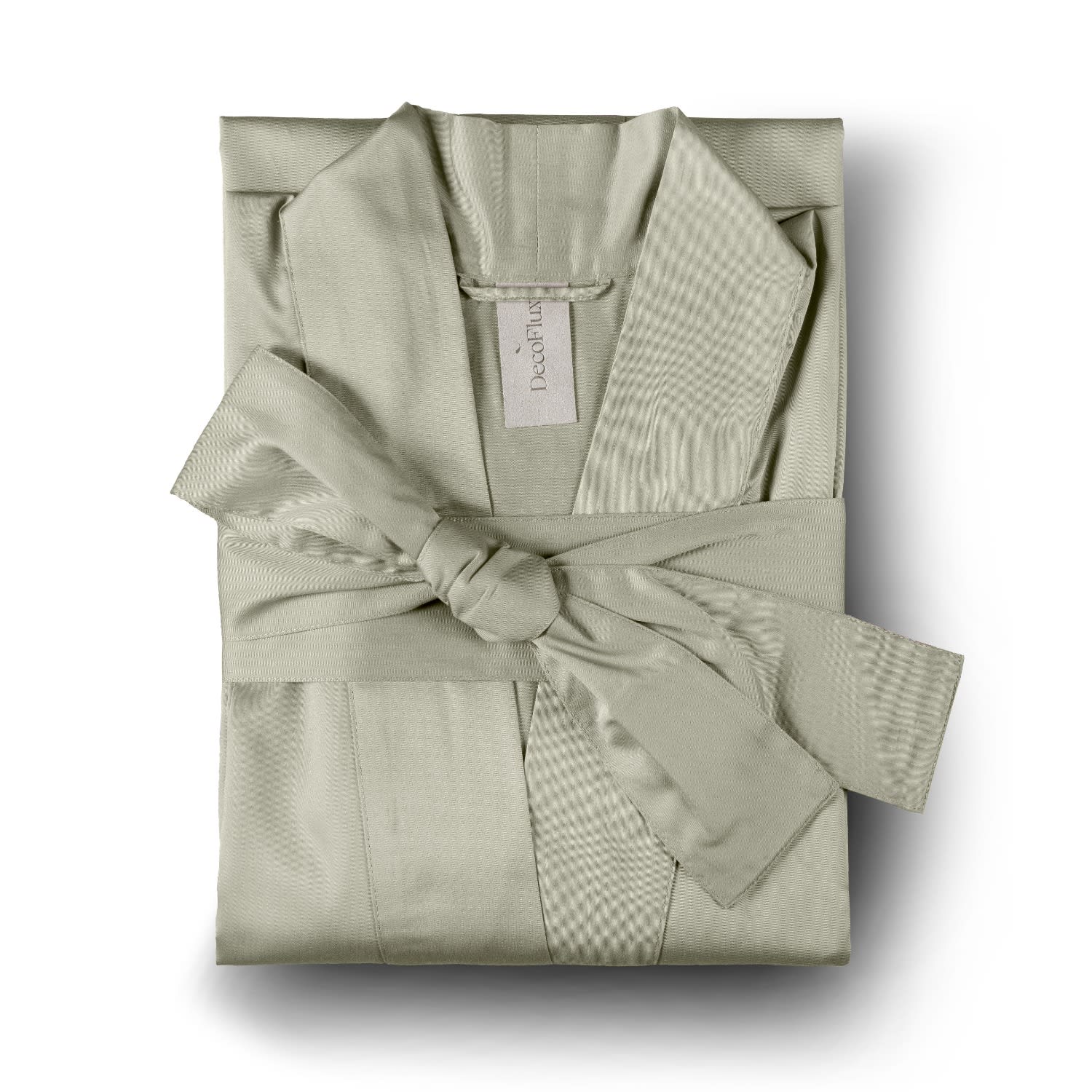 Women's Neutrals Sateen Bathrobe Kimono Solid Sand | L/Xl | Decoflux Home